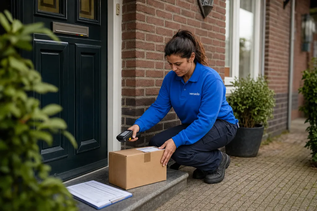 Koerier aan het werk bij Versado in Veldhoven