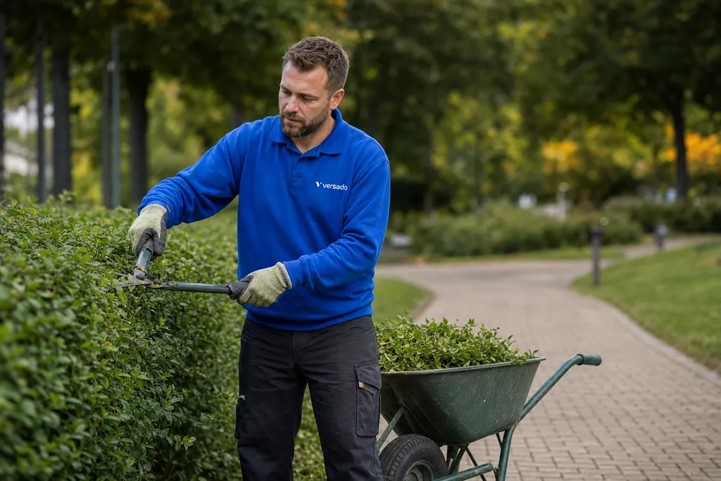 Medewerker groenvoorziening aan het werk bij Versado in Venray