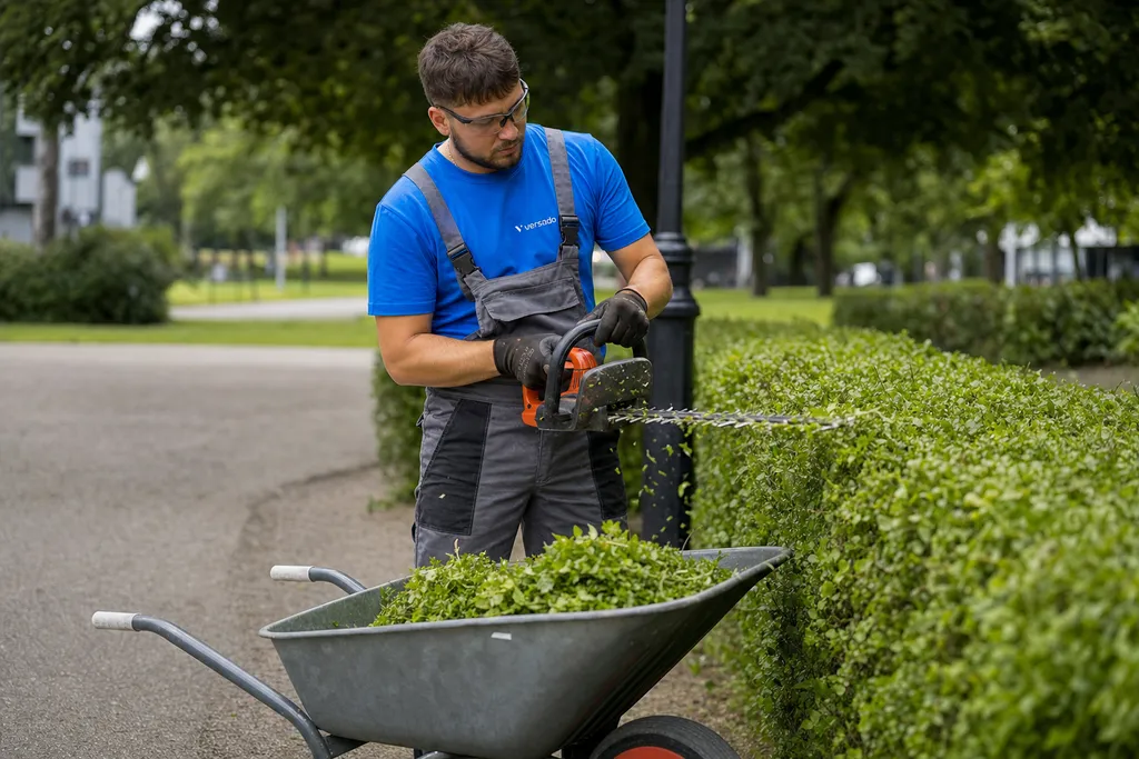 Medewerker groenvoorziening Roermond aan het werk bij Versado in Roermond
