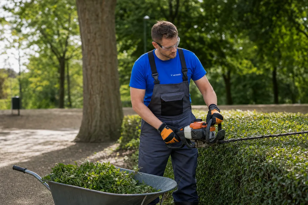 Medewerker groenvoorziening aan het werk bij Versado in Venray