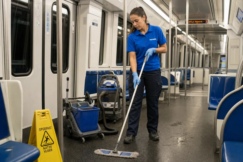 Reinigingsspecialist  aan het werk bij Versado in Eindhoven